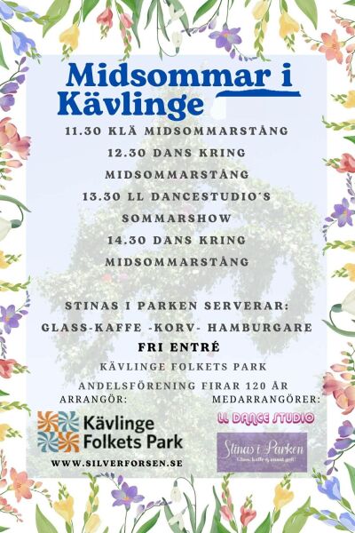Midsommarfirande i Silverforsen Folkets Park 19 juni
