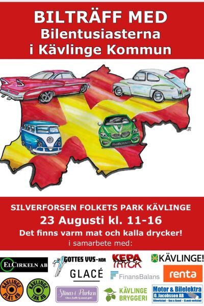 FAMILJEFEST 23 AUGUSTI - BILTRÄFF MED Bilentusiasterna Kävlinge