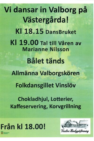 Fira Valborg i Vinslöv