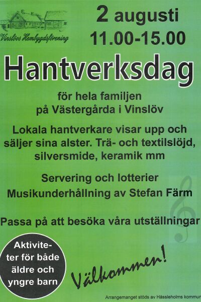 Hantverksdag i Vinslöv