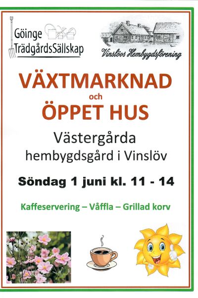 Växtmarknad och Öppet hus på Västergårda