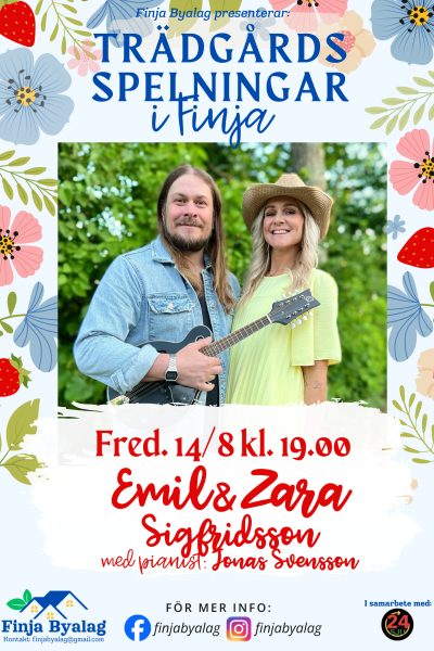 Trädgårdsspelning i Finja med Emil&Zara Sigfridsson