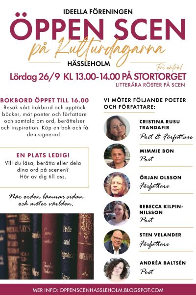 Öppen Scen på Kulturdagarna – litterära röster på Stortorget